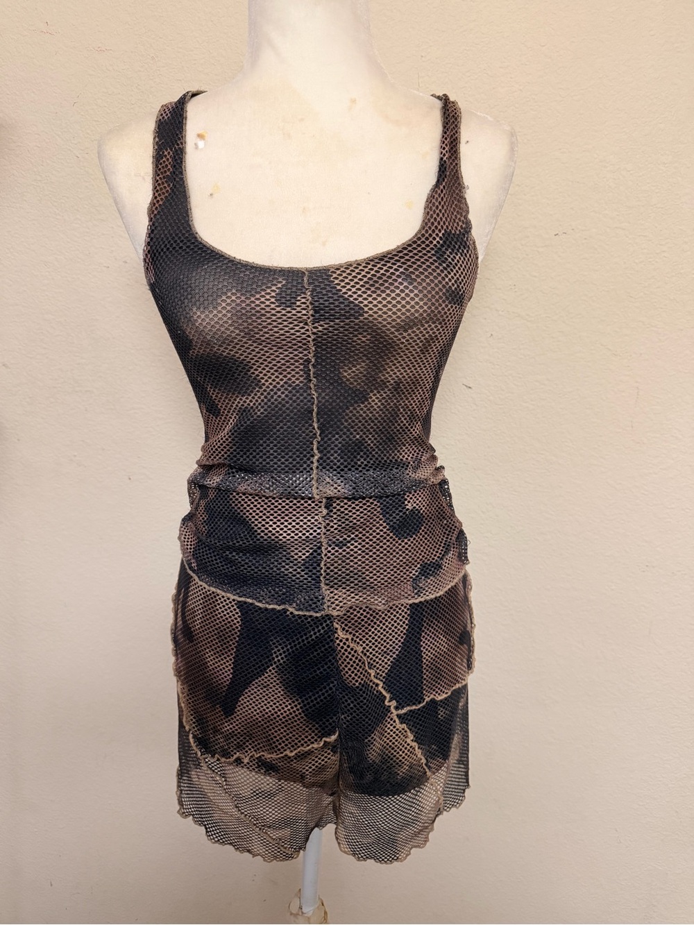 I.AM.GIA Black & Brown Mesh Skirt Set